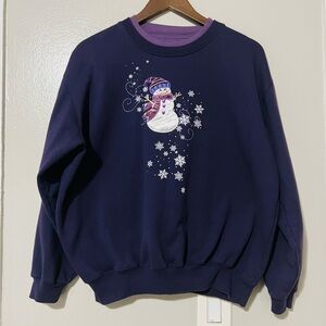 Country Store Snowman Crewneck Sweater - XL